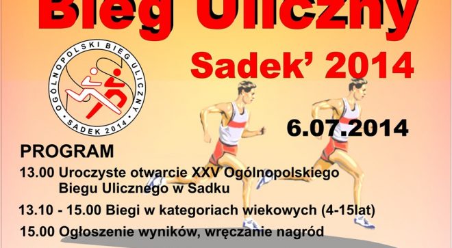 XXV Ogólnopolski Bieg Uliczny w Sadku – zapowiedź