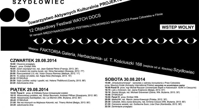 12. Objazdowy Festiwal „Watch Docs” już niebawem w Szydłowcu