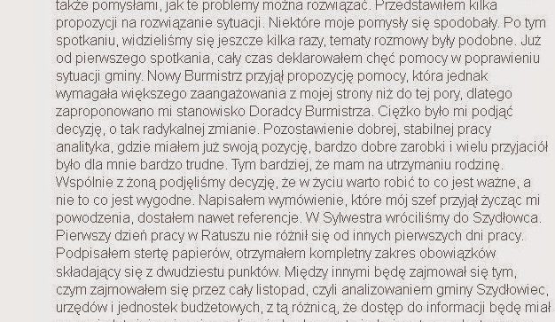 Michał Kwiatek doradcą burmistrza Szydłowca!