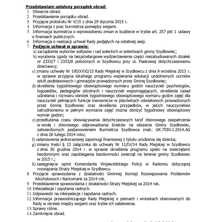 Szykuje się ciekawa sesja Rady Miejskiej w Szydłowcu