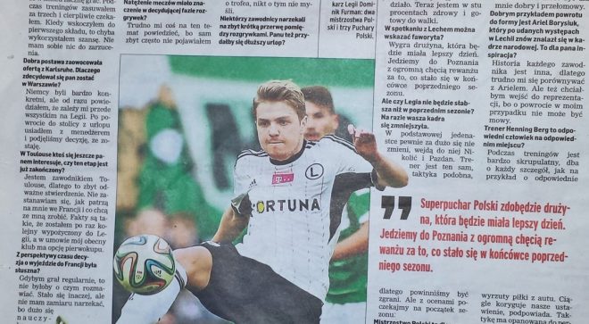 „Chcemy rewanżu na Lechu” – mówi Dominik Furman, tuż przed meczem o Superpuchar Polski
