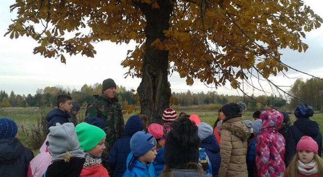 Dzieci w Sadku sprawdziły stan zdrowia kasztanowca