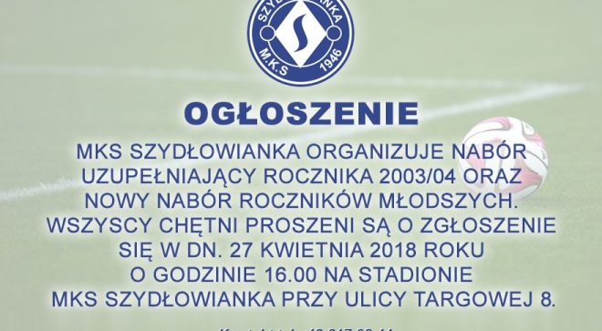 Nabór do Szydłowianki Szydłowiec