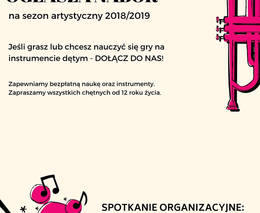Miejska Orkiestra Dęta ogłasza nabór na sezon 2018/19