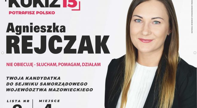 Agnieszka Rejczak – Kandydatka do Sejmiku Samorządowego Województwa Mazowieckiego