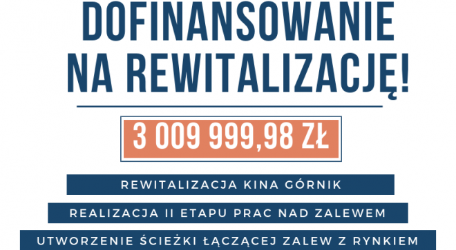 Ponad 3 mln zł na rewitalizację szydłowieckiego zalewu, kina „Górnik” i wybudowanie deptaku nad „Korzeniówką”