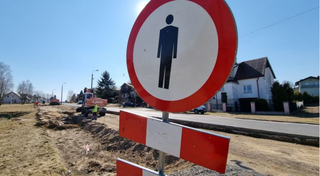 Prace budowlane na ulicy Partyzantów