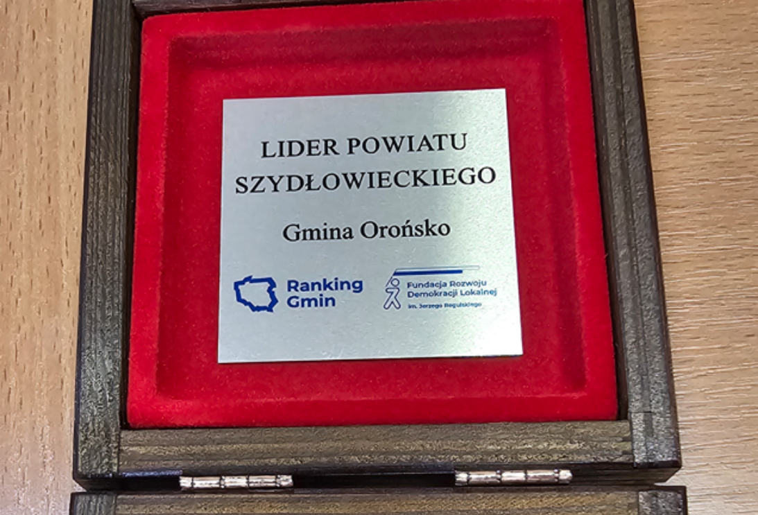 Gmina Orońsko otrzymała tytuł Lidera Powiatu Szydłowieckiego w Rankingu Gmin Województwa Mazowieckiego za 2023r