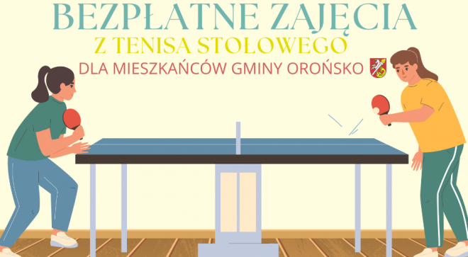 Bezpłatne zajęcia z tenisa stołowego w gminie Orońsko