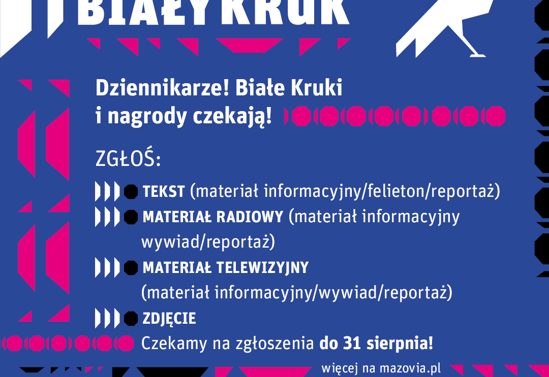 „Biały Kruk” dla dziennikarzy mediów lokalnych – ostatnie dni na zgłoszenia! „Biały Kruk” dla dziennikarzy mediów lokalnych – ostatnie dni na zgłoszenia!
